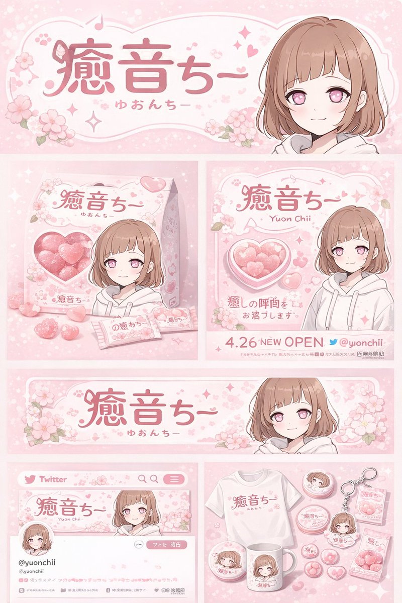 Product Marketing - Anime Character Brand Identity & Merch Board