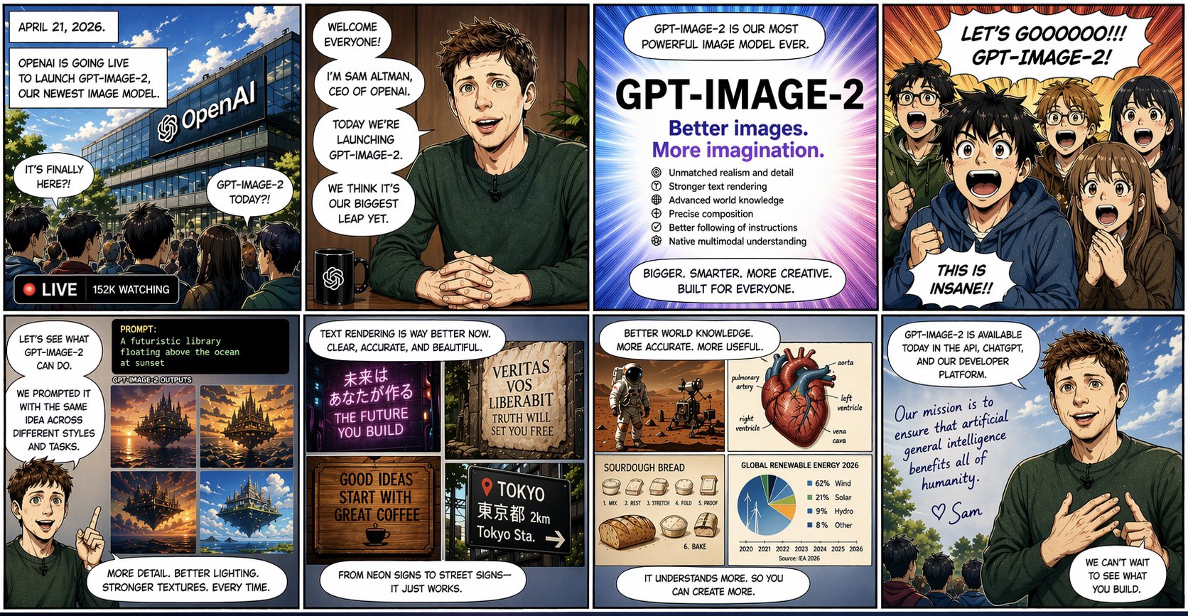 Eight-Panel GPT Image 2 Launch Manga